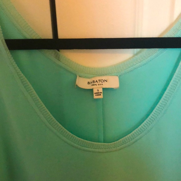 Beautiful 100% silk turquoise Babaton tank. - Picture 2 of 2